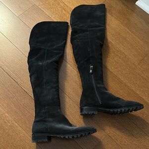 Stuart Weitzman Black Over the Knee Boots with Low Heel